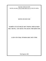 Nghiên cứu kĩ thuật sift trong trích trọn đặc trưng, xây dựng ứng dụng tìm kiếm ảnh 