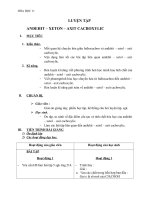 Giáo án Hóa học 11 bài 46: Luyện tập Anđehit  Xeton và Axit Cacboxylic