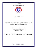 Xử lý quyền sử dụng đất và tài sản gắn liền với đất trong hợp đồng thế chấp tại tổ chức tín dụng
