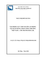 Tạo động lực cho người lao động tại ngân hàng TMCP công thương việt nam – chi nhánh đắk lắk 
