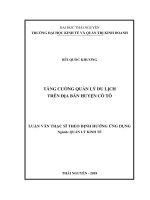 Tăng cường quản lý du lịch trên địa bàn huyện Cô Tô (Luận văn thạc sĩ)
