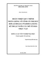 Khoá luận tốt nghiệp hoàn thiện quy trình nhân dòng vô tính cây cỏ thi hắt hơi (achillea ptarmica) bằng kĩ thuật nuôi cấy mô tế bào thực vật 