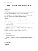 Giáo án Hóa học 11 bài 8: Amoniac và muối amoni