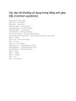 Các câu hỏi thường sử dụng trong tiếng anh giao tiếp