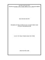 Tìm hiểu kỹ thuật tóm tắt đa văn bản tiếng Việt sử dụng mô hình đồ thị (LV thạc sĩ)