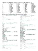 exam english 6 unit 1+2+3 tiếng anh 6 thí điểm