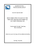 Hoàn thiện công tác quản lý thu thuế thu nhập doanh nghiệp tại cục thuế tỉnh đắk lắk (tt) 