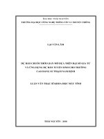 Dự báo chuỗi thời gian mờ dựa trên đại số gia tử và ứng dụng dự báo tuyển sinh cho Trường Cao đẳng sư phạm Nam Định (LV thạc sĩ)