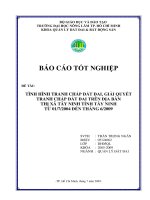 TÌNH HÌNH TRANH CHẤP ĐẤT ĐAI, GIẢI QUYẾT TRANH CHẤP ĐẤT ĐAI TRÊN ĐỊA BÀN THỊ XÃ TÂY NINH TỈNH TÂY NINH TỪ 0172004 ĐẾN THÁNG 62009