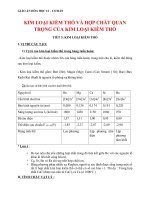 Giáo án Hóa học 12 bài 26: Kim loại kiềm thổ và hợp chất quan trọng của kim loại kiềm thổ