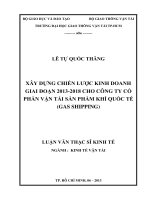 Xây dựng chiến lược kinh doanh giai đoạn 2013 2018 cho công ty cổ phần vận tải sản phẩm khí quốc tế (gas shipping) 