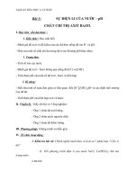 Giáo án Hóa học 11 bài 3: Sự điện li của nước. pH. Chất chỉ thị axit bazo