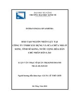 Đào tạo  nguồn nhân lực tại Công ty TNHH xây dựng và sửa chữa nhà ở  SONE, tỉnh Sê Kong, nước CHDCND Lào