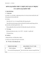 Giáo án Hóa học 12 bài 26: Kim loại kiềm thổ và hợp chất quan trọng của kim loại kiềm thổ