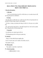 Giáo án Hóa học 11 bài 4: Phản ứng trao đổi ion trong dung dịch các chất điện li