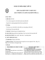 Giáo án Hóa học 12 bài 26: Kim loại kiềm thổ và hợp chất quan trọng của kim loại kiềm thổ