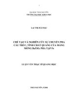 Chế tạo và nghiên cứu sự chuyển pha cấu trúc, tính chất quang của màng mỏng BaTiO3 pha tạp Fe (LV thạc sĩ)