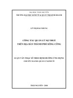 Công tác quản lý nợ thuế trên địa bàn thành phố Sông Công (LV thạc sĩ)