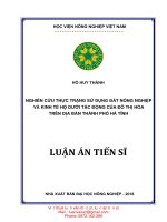 LA16 016 nghiên cứu thực trạng sử dụng đất nông nghiệp và kinh tế hộ dưới tác động của đô thị hóa trên địa bàn thành phố hà tĩnh 
