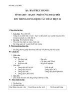 Giáo án Hóa học 11 bài 6: Thực hành tính chất Axit  bazo. Phản ứng trao đổi ion trong dung dịch các chất điện li