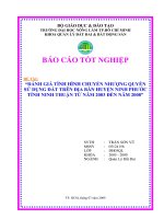 ĐÁNH GIÁ TÌNH HÌNH CHUYỂN NHƯỢNG QUYỀN SỬ DỤNG ĐẤT TRÊN ĐỊA BÀN HUYỆN NINH PHƯỚC TỈNH NINH THUẬN TỪ NĂM 2003 ĐẾN NĂM 2008