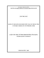 Quản lý chi ngân sách nhà nước tại các trung tâm y tế trực thuộc sở y tế tỉnh bắc ninh 