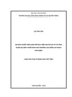 Dự báo chuỗi thời gian mờ dựa trên đại số gia tử và ứng dụng dự báo tuyển sinh cho trường cao đẳng sư phạm nam định