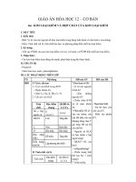 Giáo án Hóa học 12 bài 25: Kim loại kiềm và hợp chất quan trọng của kim loại kiềm