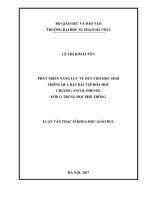 Phát triển năng lực tư duy cho học sinh thông qua dạy học bài tập hóa học chương Ancol  Phenol lớp 11 Trung học phổ thông (Luận văn thạc sĩ)