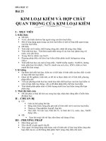 Giáo án Hóa học 12 bài 25: Kim loại kiềm và hợp chất quan trọng của kim loại kiềm