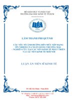 LA02 229 các yếu tố ảnh hưởng đến mức xếp hạng tín nhiệm của ngân hàng thương mại – nghiên cứu tại các nền kinh tế phát triển và các nền kinh tế mới nổi 