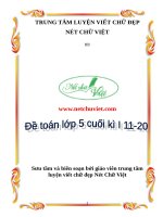 đề toán lớp 5 cuối kì I (đề 11 đến  20)