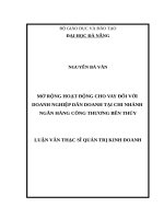 Mở rộng hoạt động cho vay đối với doanh nghiệp dân doanh tại chi nhánh ngân hàng công thương bến thủy 