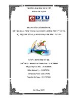 GIẢI PHÁP NÂNG CAO CHẤT LƯỢNG PHỤC VỤ CỦA BỘ PHẬN LỄ TÂN TẠI KHÁCH SẠN MƯỜNG THANH