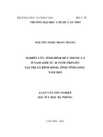 đề tài nghiên cứu về mối quan hệ giữa hút thuốc lá và các yếu tố liên quan