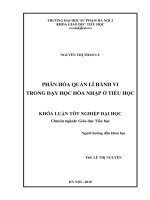 Khoá luận tốt nghiệp phân hóa quản lí hành vi trong dạy học hòa nhập ở tiểu học 