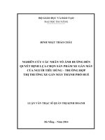 Nghiên cứu các nhân tố ảnh hưởng đến quyết định lựa chọn sản phẩm xe gắn máy của người tiêu dùng   trường hợp thị trường xe gắn máy thành phố huế 