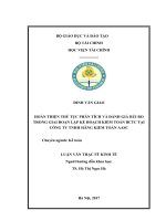 Hoàn thiện thủ tục phân tích và đánh giá rủi ro trong giai đoạn lập kế hoạch kiểm toán Báo cáo tài chinh tại Công ty TNHH Hãng kiểm toán AASC