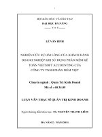 Nghiên cứu sự hài lòng của khách hàng doanh nghiệp khi sử dụng phần mềm kế toán vietsoft acounnting của công ty TNHH phần mềm việt 
