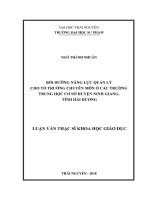 Bồi dưỡng năng lực quản lý cho tổ trưởng chuyên môn ở các trường Trung học Cơ sở huyện Ninh Giang, tỉnh Hải Dương (Luận văn thạc sĩ)