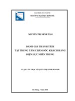 Đánh giá thành tích nhân viên tại trung tâm chăm sóc khách hàng điện lực miền trung 