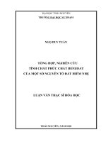 Tổng hợp, nghiên cứu tính chất phức chất benzoat của một số nguyên tố đất hiếm nhẹ (LV thạc sĩ)