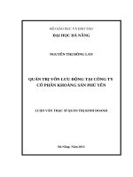 Quản trị vốn lưu động tại công ty cổ phần khoáng sản phú yên 