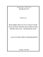 Hoàn thiện công tác xử lý nợ có vấn đề tại ngân hàng TMCP ngoại thương việt nam – chi nhánh đà nẵng 