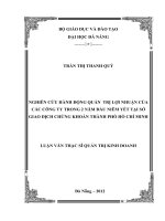 Nghiên cứu hành động quản trị lợi nhuận của các công ty trong 2 năm đầu niêm yết tại sở giao dịch chứng khoán thành phố hồ CHÍ MINH  