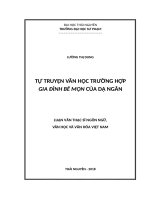 Tự truyện văn học trường hợp gia đình bé mọn của dạ ngân 
