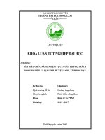 Tìm hiểu chức năng, nhiệm vụ của cán bộ phụ trách nông nghiệp xã địa linh, huyện ba bể, tỉnh bắc kạn 