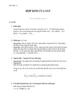 Giáo án Hóa học 12 bài 33: Hợp kim của sắt