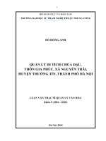 Quản lý di tích chùa đậu, thôn gia phúc, xã nguyễn trãi, huyện thường tín, thành phố hà nội 