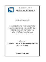 Đánh giá thành tích nhân viên tại công ty TNHH MTV cấp nước và đầu tư xây dựng đắk lắk (tt) 